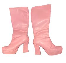 Pale Pink Platform Boots ,Penelope Pitstop ,  Size 7 (PO37) - $60.25