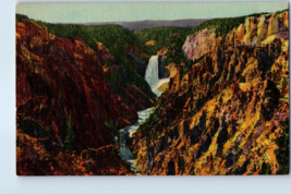 Grand Canyon of the Yellowstone Great Falls in the Distance Montana Postcard - £6.97 GBP