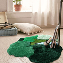 Natural Forest Moss Rug, Small Area Rug, Bedroom Rug, Art Rug, Modern Rug - £42.59 GBP