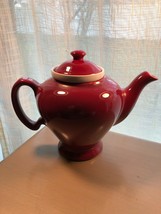  McCormick Maroon Teapot with Infuser &amp; Lid Very Good Condition  - £20.06 GBP
