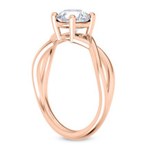 Diamond Solitaire Bridal Twist Ring Round Treated 14K Rose Gold 0.92 Carat E VS2 - £2,138.27 GBP