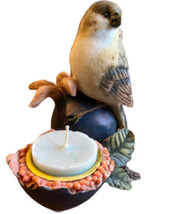 Bird Sparrow resin Tea Light Votive Candle Holder Rustic Farmhouse 5&quot; - $14.82
