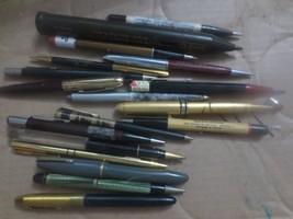 Vintage lot of 17 Mechanical Pencils Ball point Pens Wolfs Head Oil Adve... - $27.76