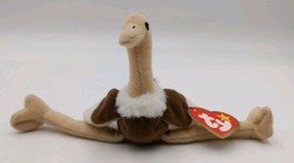 Ty Teenie Original Beanie Stretchy the Ostrich 1993 With Tags 6.5&quot; Tall - £4.61 GBP