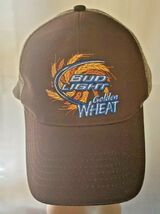 Vintage Bud Light Golden Wheat Hat Mesh Back Snapback Trucker USA 90's B... - $18.78