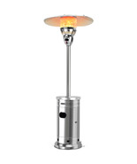 Costway Patio Propane Heater Stainless Steel 48,000 BTU W/Table &amp; Wheels - £201.29 GBP