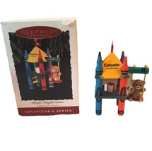 Crayola Hallmark Ornament Bright Playful Colors Vtg 1994 Fort Bear Christmas  - £12.43 GBP