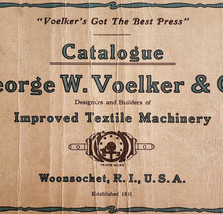1930s Voelker Textile Machinery Catalogue Cover Advertisement Industrial... - $39.99