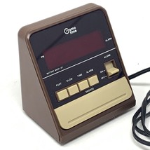 Cosmo Time E525 Solid State LED Alarm Clock Vintage MCM Retro Brown Tested - £12.67 GBP