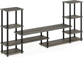 French Oak Grey/Black Turn-N-Tube Grand Entertainment Center By Furinno. - £82.27 GBP
