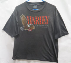 Vintage 80s 3D Emblem Harley Davidson Eagle Dave Gardner T Shirt Sz L XL... - £120.95 GBP