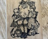 DELAFIELD STAMP COMPANY SANTA WITH SACK TOYS WOOD RUBBER STAMP EUC L2623 - $13.09