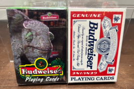 NOS 2 boxes of  Vintage Budweiser Playing Cards sealed lizard beer advertisement - £15.94 GBP