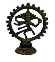 Terrapin Trading Brass Dancing Lord Shiva Natraja God Natraj Statue diya Pooja P - £20.45 GBP
