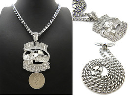 No Limit Record Pendant Stainless Steel Cuban Chain Hip Hop Necklace RC3902SS - £34.84 GBP+
