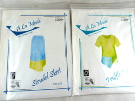 A&#39; La Mode pattern Truffle Top &amp; Strudel Skirt Uncut Extra small tp Extr... - $10.39