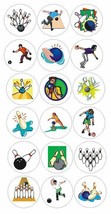 Bowling Bowler Stickers Labels Decal CRAFTS Teachers SCHOOL Made In USA ... - $0.99+