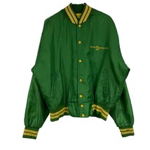 Newton Pippins Apples Vintage Satin Jacket Size XL Green Yellow - $18.19