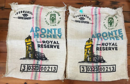 Set Pair 2 Royal Coffee Pergamino Coffee Exporters Burlap Bags Sacks - £790.95 GBP