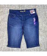Seven7 Womens Plus Sz 24W Tummy Toner Skimmer Bermuda Shorts Denim Stret... - $39.99