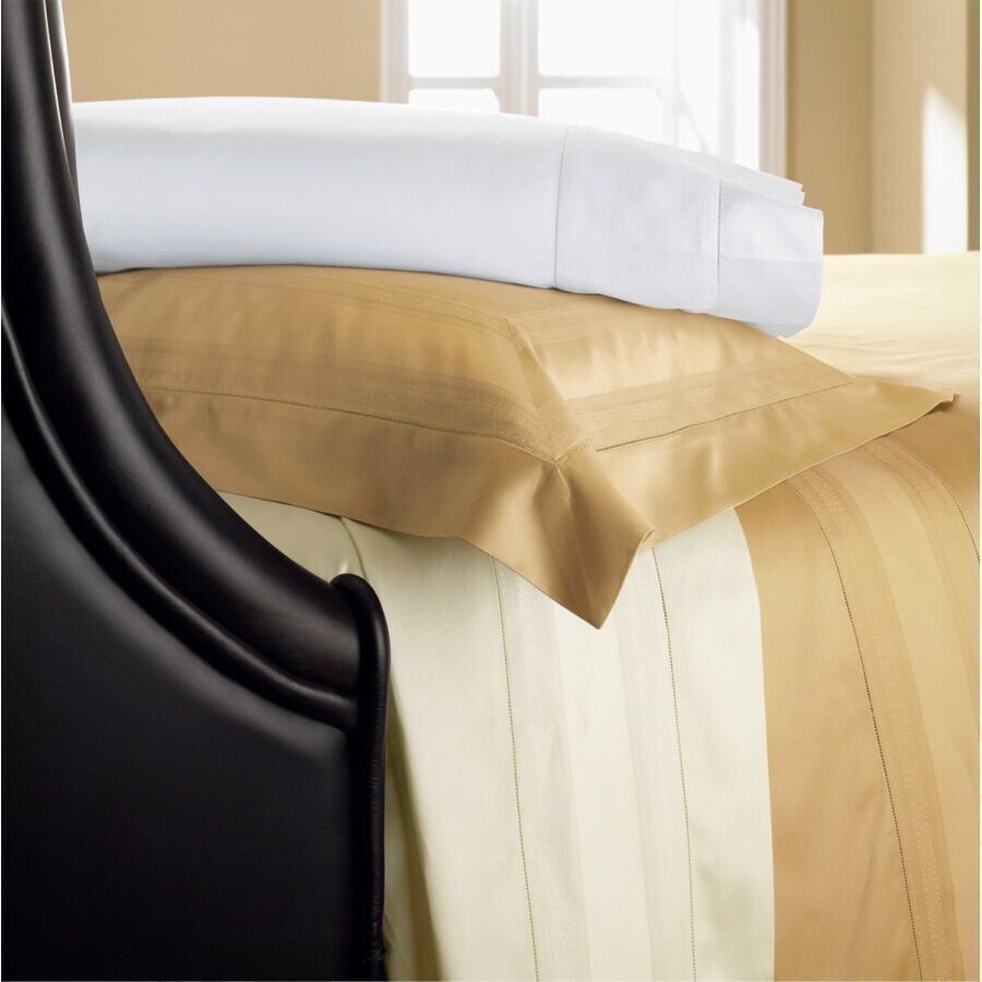 Sferra Luxury Capri Honey Queen Flat Sheet Sateen Jacquard Insert 1020TC NEW Item image 3