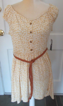 NWT No Boundaries  Hi Lo  Peasant Yellow floral Dress with Belt size 15/17 - £7.92 GBP