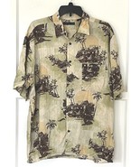 Hawaiian Style Shirt -  Natural Issue - Island Village Scene Print - Sz XL - £19.47 GBP