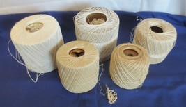 Vintage 5  Balls Crochet Clarks Mercerized Thread Whites Big Ball ---G - $15.00