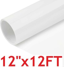 12&quot;x12FT White HTV Iron On Heat Transfer Vinyl Roll for T Shirt Shoes Hats Bags - £10.86 GBP