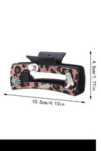 Chestnut Leopard Western Pattern Decor Square Hair Clip - $101.79 MXN