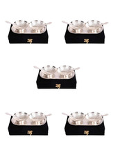 Handmade Metal Silver Plated Bowl Spoon and Tray for Best Gifting Pack Of 5Pcs - £38.52 GBP