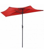 9Ft Patio Bistro Half Round Umbrella -Dark Red - Color: Dark Red - Size:... - €105,15 EUR