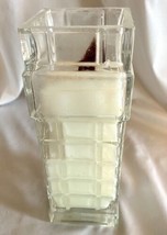 Mahogany Teakwood Custom Made 3 X 8 In Candle in Recycled Decorative Glass New - £24.05 GBP