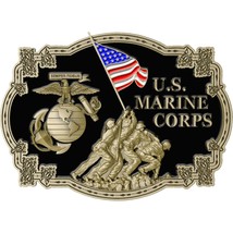 U.S. Marines Iwo Jima Belt Buckle Enamel Red - £17.09 GBP
