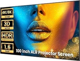 100 Inch Alr Projector Screen, 1.6 Gain Ambient Light Rejecting Projecti... - £289.76 GBP