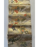 Luxury Japanese Kimono Fabric Silk Sash Belt, Fan with floral motifs,Gol... - $2,311.00 MXN