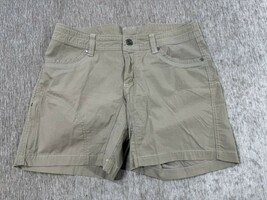 KUHL Shorts Womens 8 Khaki Stretch Outdoor Hiking Pockets Cotton Nylon B... - $24.74