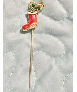 Christmas Stocking Boot Red And Gold Tone Stick Pin - $148.79 MXN Christmas Stocking Boot Red And Gold Tone Stick Pin - $148.79 MXN