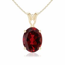 Authenticity Guarantee 
ANGARA Vintage Inspired Solitaire Oval Garnet Pendant... - £502.81 GBP
