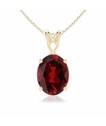 Authenticity Guarantee 
ANGARA Vintage Inspired Solitaire Oval Garnet Pe... - £511.30 GBP