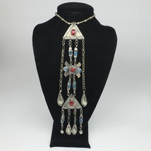 86g, 21&quot; Turkmen Necklace Pendant Long Necktie Old Vintage Gold-Gilded,TN386 - £63.93 GBP