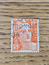 France Stamp Republique Francaise 12f Used Orange Marianne de Gandon - $1.99