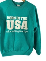 Vintage Born in the USA Sweatshirt Medium Crewneck Fruit of the Loom 80s... - $46.57