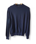 Toscano ITALY 100% Merino Wool Mock Neck Sweater Mens Large L Navy Blue - $25.00