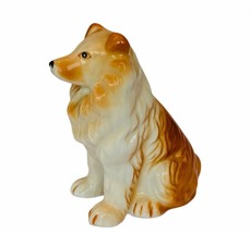 Collie figurine puppy dog Lassie sculpture vtg porcelain gift decor anti... - $29.65