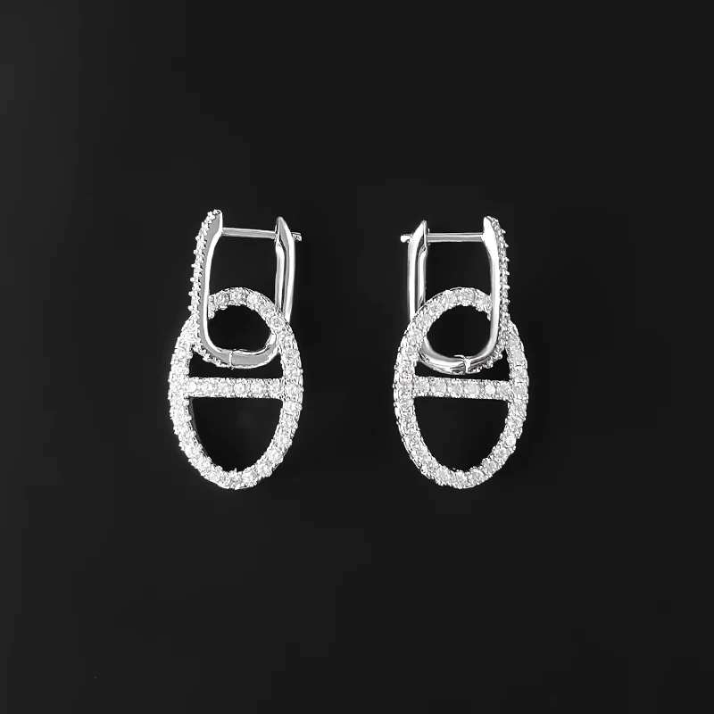 October New 925 Sterling Silver Pig Nose Earrings 3 Colors Inlaid Zircon... - £32.36 GBP