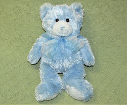12&quot; MARY MEYER BLUE BEAR BABY TEDDY BEAN BAG STUFFED ANIMAL FLUFFY FLOPP... - $15.75