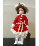 Seymour Mann 16&quot; Porcelain Christmas Skating Doll Nancy With Stand In Or... - $21.03