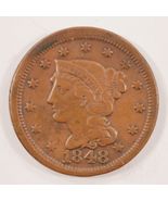 1848 1C Gros Cent En État Extra Fin XF, Couleur Marron, Beaux Détails ! - $127.07