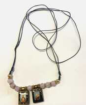 Scapular Cord Necklace with Sacred Heart &amp; Mount Carmel, New #MD-092 - €4,32 EUR